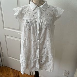 Italian white eyelet tunic
